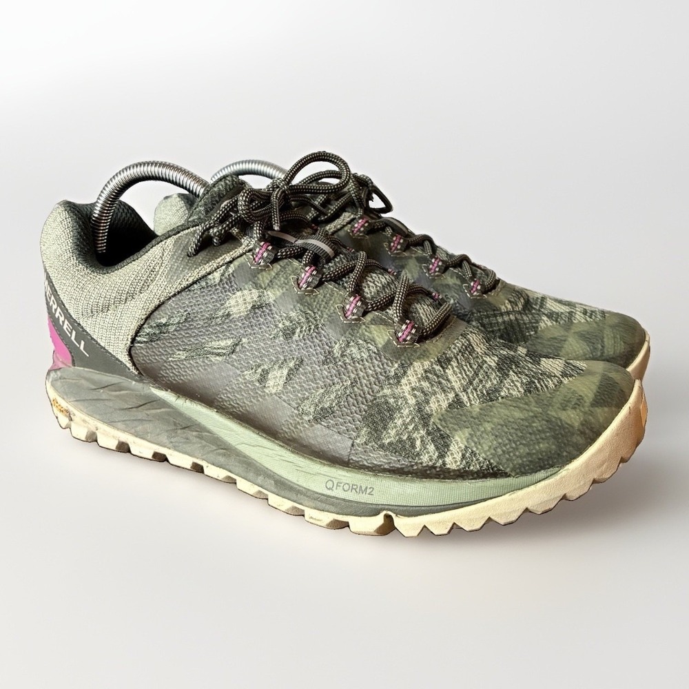 Merrell Antora 2 Vibram Trail Running Hiking Green Pink Sneakers Shoes Womens 11